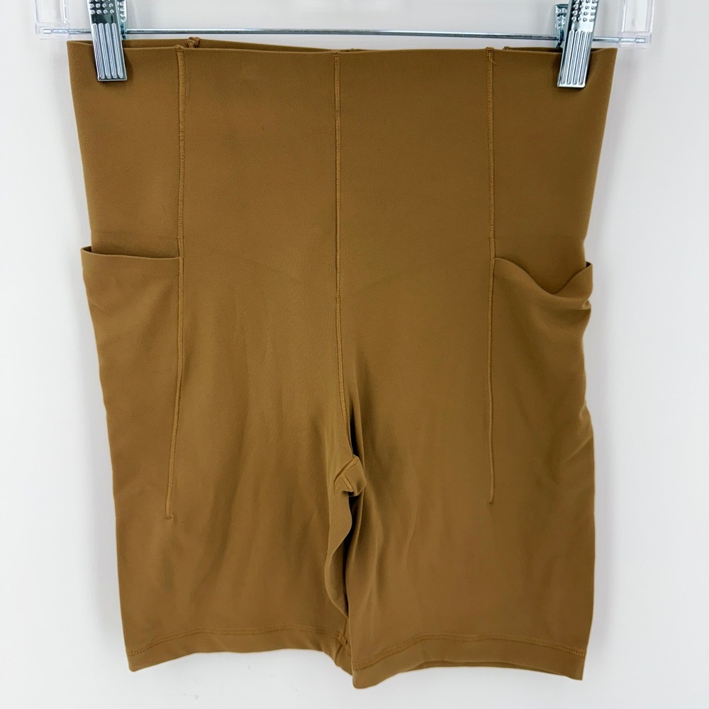 OFFLINE‎ by Aerie Real Me Xtra High Rise 6" Bike Shorts Brown Pockets Small Nude